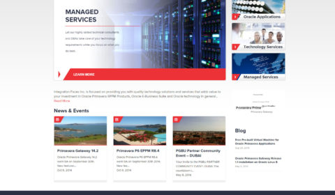 screenshot of Integration Faces website on desktop platform