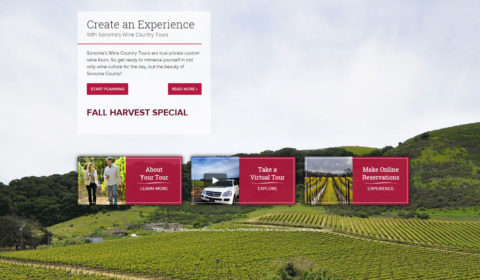 screenshot of Sonoma's Wine Country Tours website on desktop platform