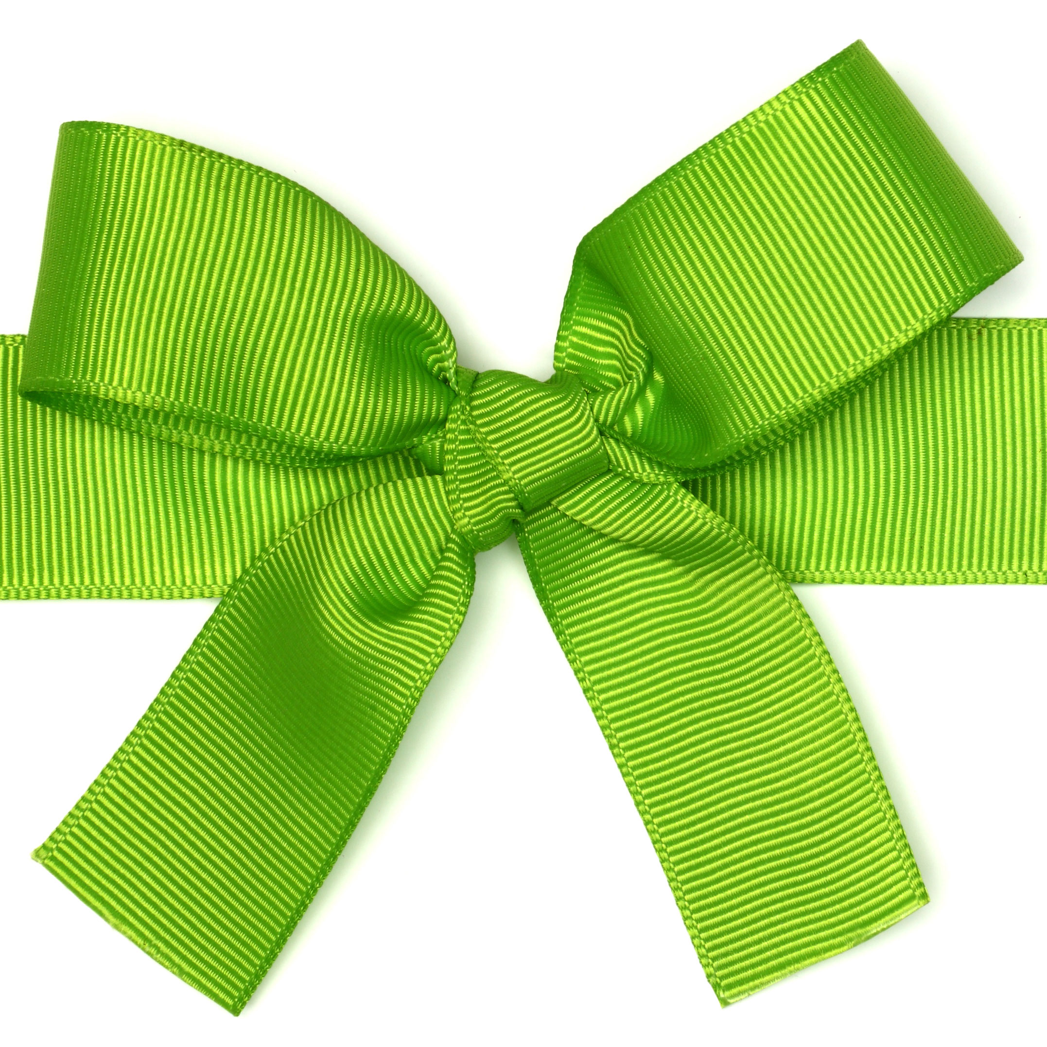 green ribbon tied into a bow
