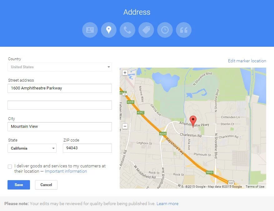 Google My Business - Business Address