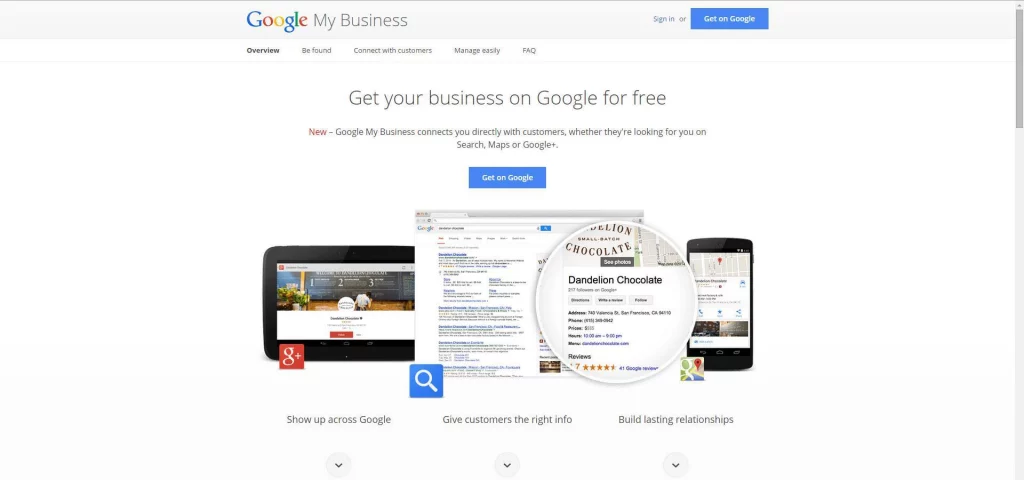 Google My Business Splash Page