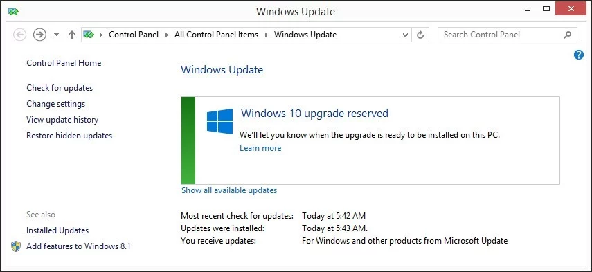 Uninstall Windows 10 Update