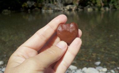 A heart shaped stone pulled from Russian River local to Sonoma County