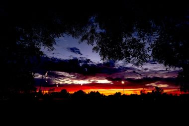 Beautiful vista of Sonoma County skyline at sunset