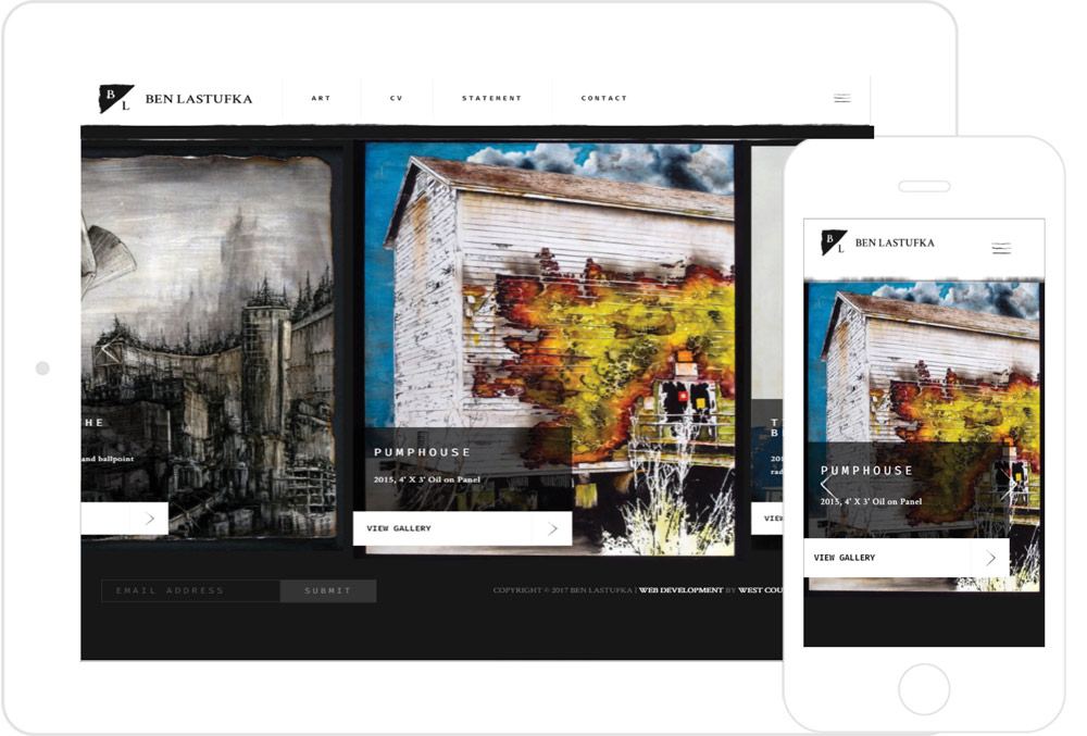 screenshot of Ben Lastufka website both on desktop and mobile platforms